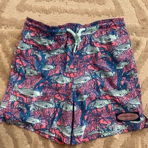 Vineyard Vines Kids Swim Trunks - Pink and Blue